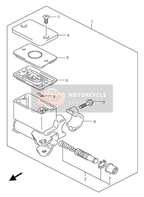 Suzuki AN650A BURGMAN EXECUTIVE 2005 Rear Master Cylinder for a 2005 Suzuki AN650A BURGMAN EXECUTIVE